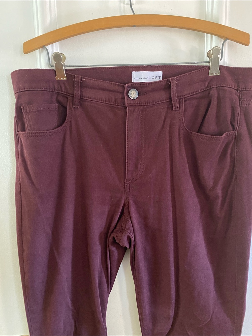 LOFT Women’s Wine Straight Leg Pants Size 12